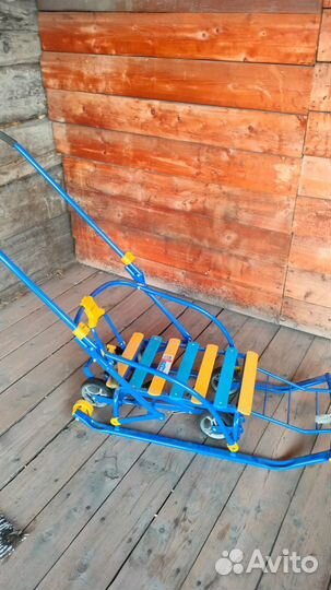 Детские зимние санки на колесах