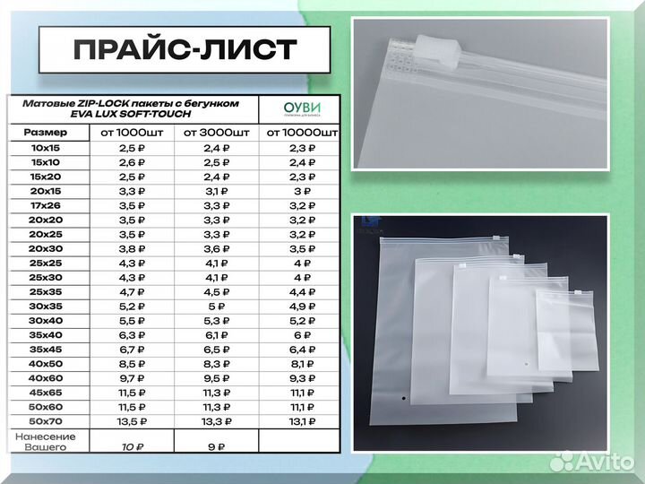 Пакеты зип лок слайдер