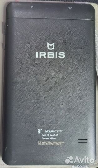 Планшет irbis Tz707. На запчасти/ремонт