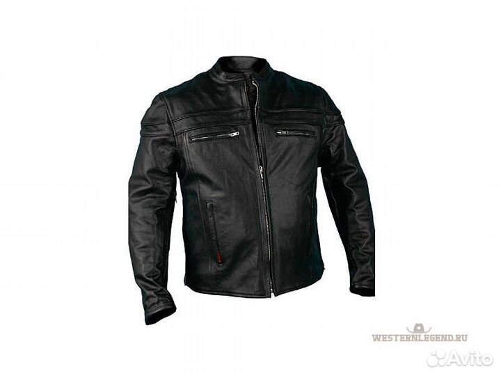 Кожаная мотокуртка Leather Jacket Double Piping