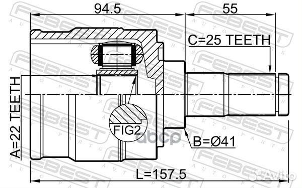 ШРУС hyundai elantra/I30 12-15 внут.лев