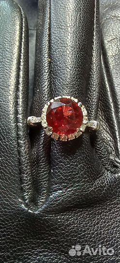 Кольцо:шпинель,бр-ты,золото,GIC,МГУ