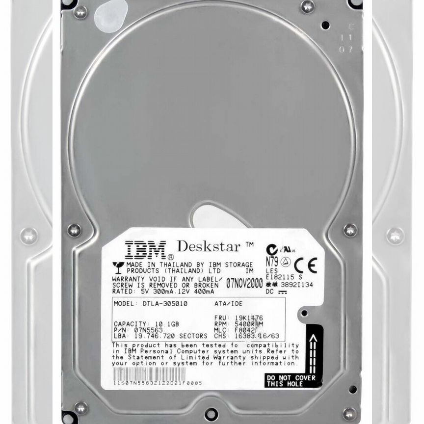 [DTLA-305010] Жесткий Диск Ibm 10,1gb 5400 Ide 3.5" Dtla-305010