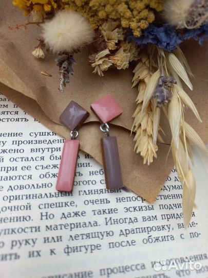 Серьги ручной работы из эпоксидной смолы