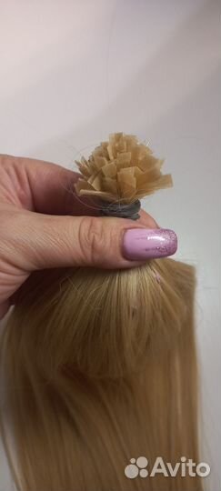 Волосы для наращивания блонд 45 см