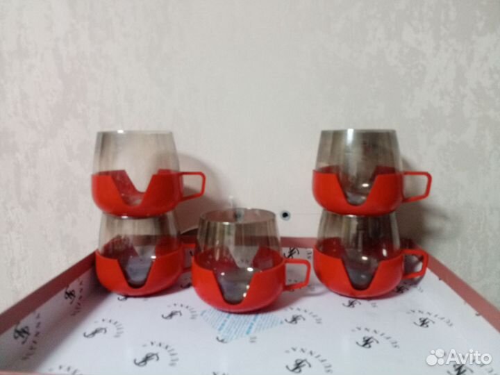 Бокалы с подстаканиками 5 штук