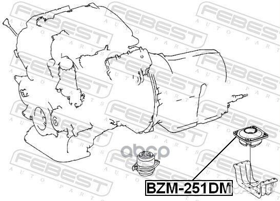 Подушка коробки передач BZM251DM Febest