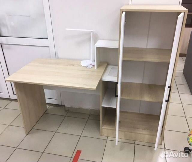 Стол компьютерный скм 1 сонома/белый (всд)