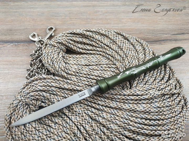 Нож на резьбе Бамбук K097-2 зелёный