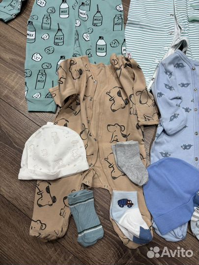 Вещи пакетом для мальчика новорожденных 62 68