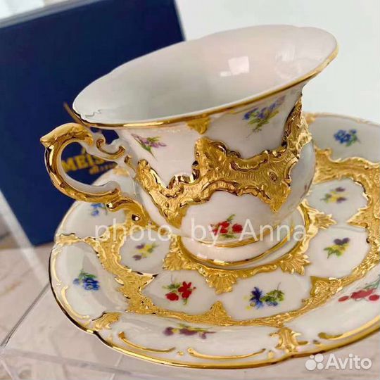 Meissen Чайная кофейная пара meissen белая фарфор