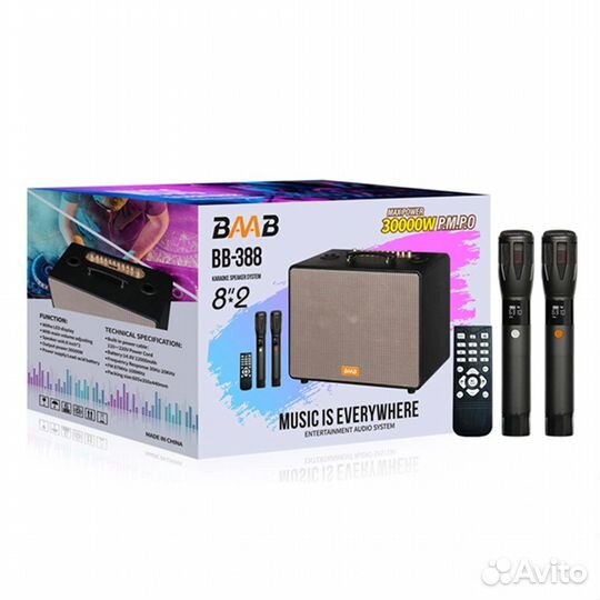 Портативная колонка караоке baab BB-388 150W