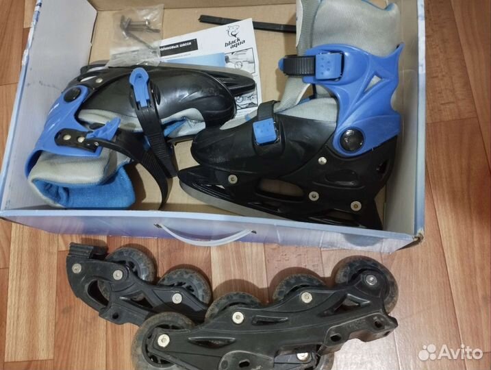 Роликовые коньки трансформер с защитой