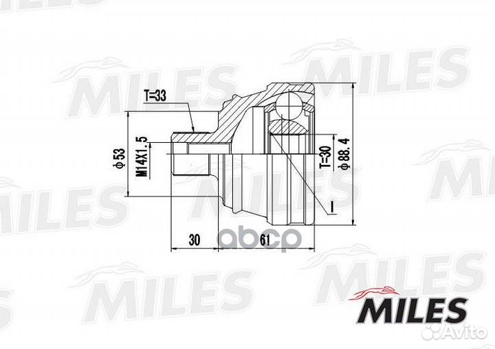 Шрус audi 80 1.6-2.0 86-96 (GKN 301951) GA20571