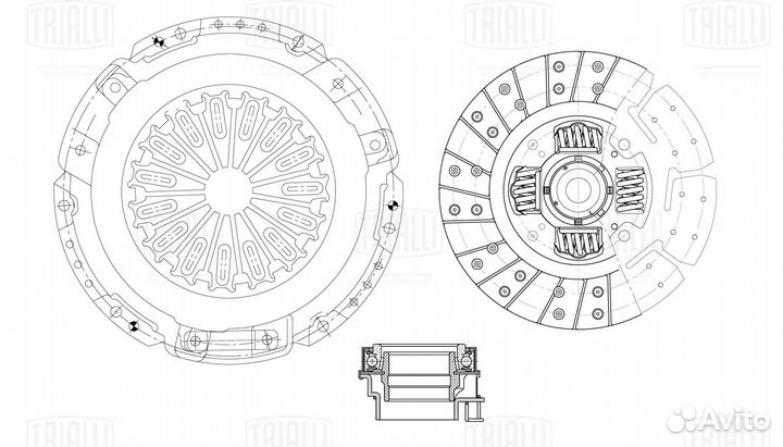Сцепление в сборе для а/м Toyota Hiace (98) (до 2019 г.) 2.7i (с мех. муфт)