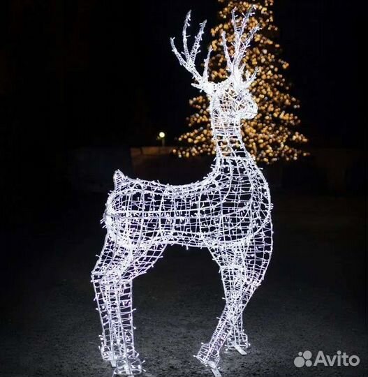 Новогодний олень светящиеся фигуры консоли