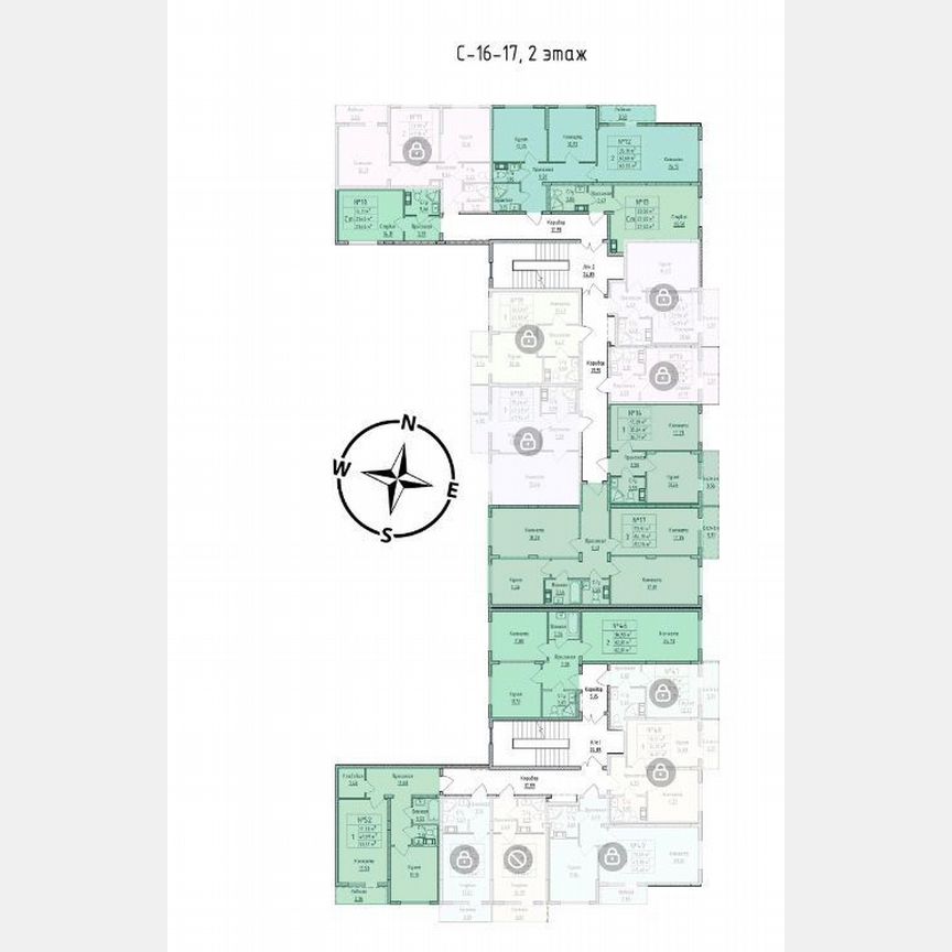 2-к. квартира, 62,8 м², 2/4 эт.