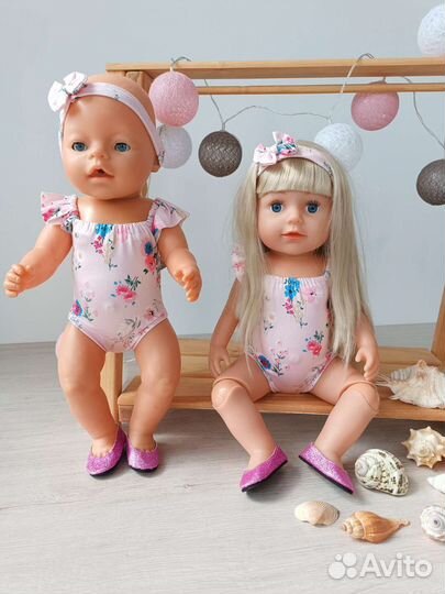 Купальник и балетки для беби бон 43 см