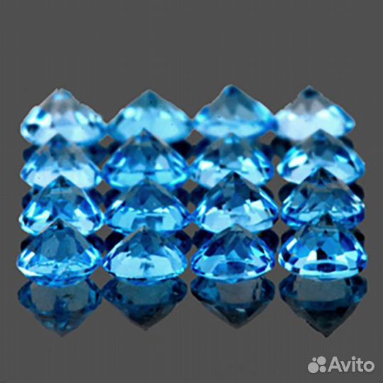 Топаз натуральный 2,10Ct 2,0мм 50шт Swiss blue