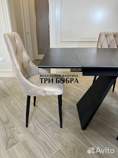 Обеденный стол керамогранит и стулья