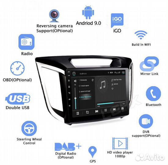 Магнитолы на андроиде hyundai Creta/ix25/Хендай Кр