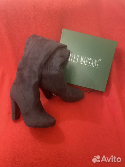 Сапоги замшевые ботфорты новые