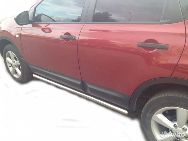 Защита штатного порога труба Nissan Qashqai 2008