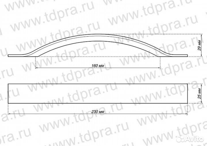 Ручка-скоба 160мм, алюминий, UA-оo-319/160