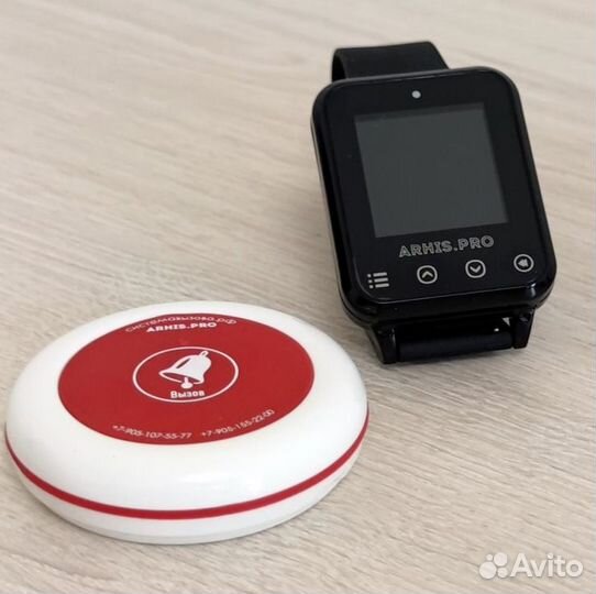 Кнопка вызова официанта и часы пейджер Элит