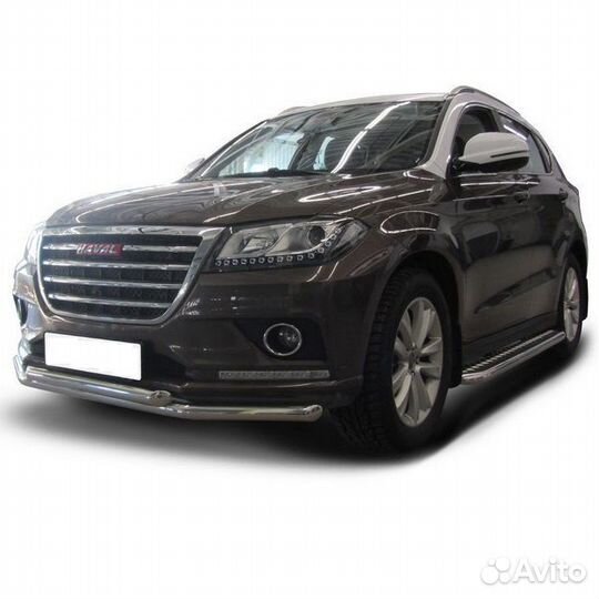 Защита переднего бампера Haval H2