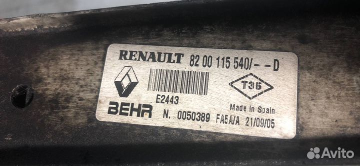 Интеркулер Renault Megane 2 2005