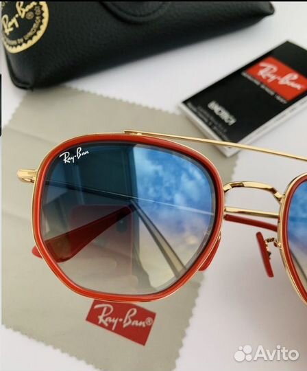 Очки ray ban hexagonal ferrari голубые