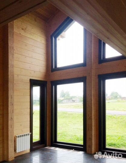 Алюминиевые окна в коттедж