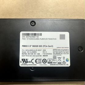 SSD 2.5" Samsung PM983 960GB PCle Gen3