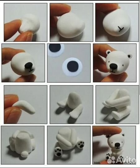 Белый пласти для лепки игрушек