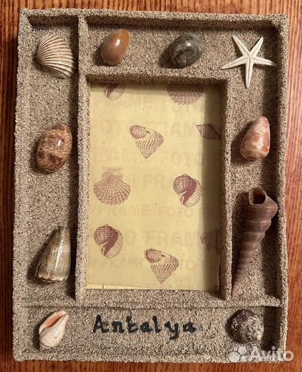 Фоторамка из песка и ракушек