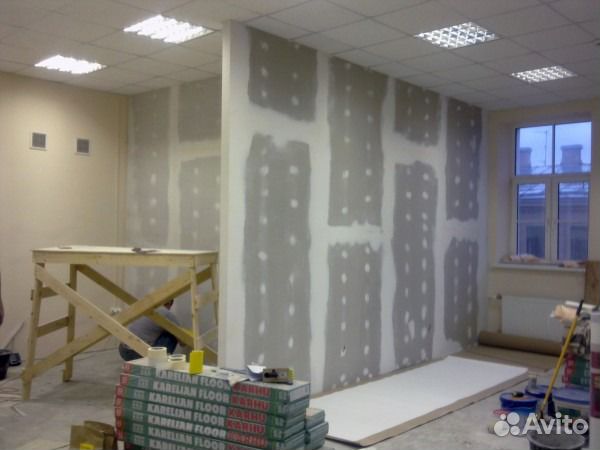 Монтаж гипсокартона, перегородки,дост.материалов