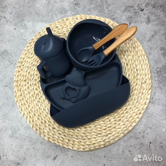 Детская силиконовая посуда, секционная тарелка