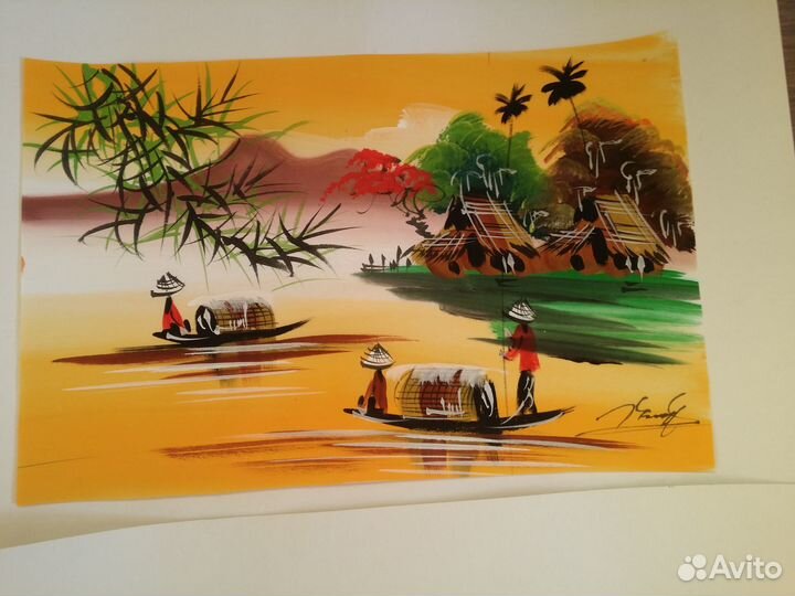 Батик, триптих.Вьетнам