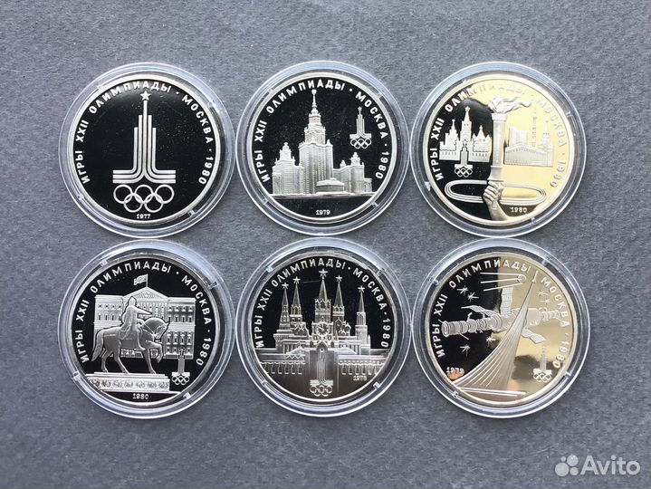 Набор Олимпиада 80 пруф в футляре 6 шт