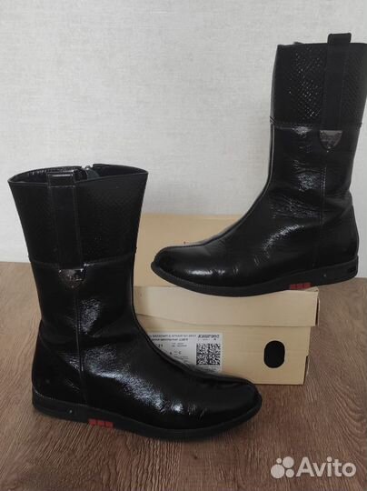 Сапоги лаковые для девочки, натур. кожа