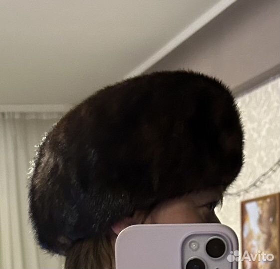 Норковая шапка-берет