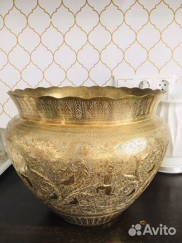 Ваза кашпо винтажная. Из латуни