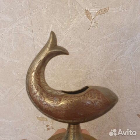 Бронзовая пепельница рыбка, винтаж