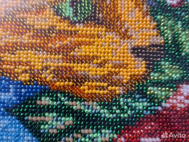 Картина из бисера(ручная работа) рама под стеклом