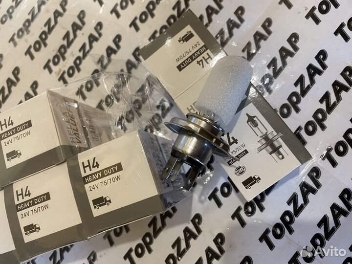 Лампы H4 Hella 24V 75/70W-цена за 10шт.Новое