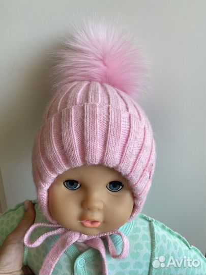 Шапка шлем, шапка зимняя, трикотажная