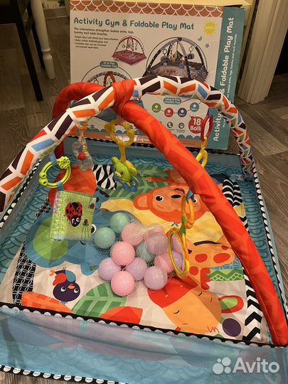 Развивающий коврик манеж с сеткой