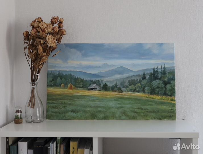 Картина маслом горный пейзаж