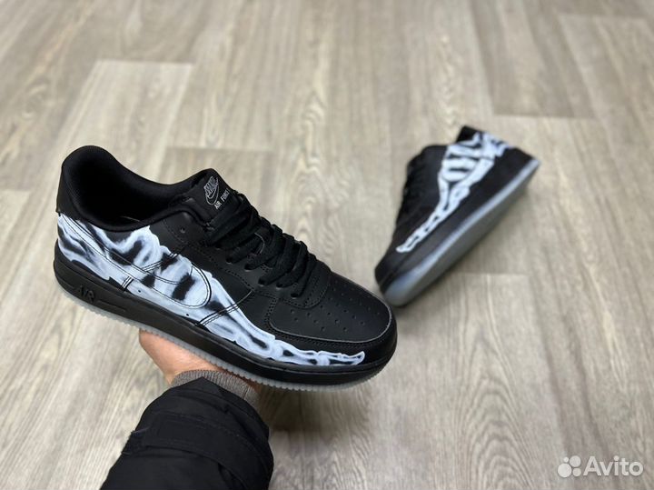 Кроссовки Nike Air Force 1 Skeleton Black (36-45)